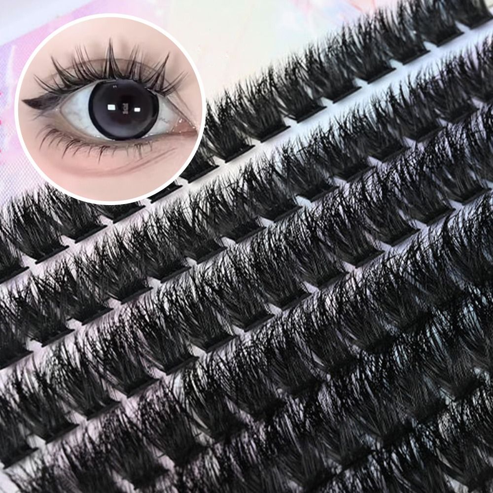 Eyelash Extension Look - ナチュラルルックつけまつげ ウィスピー風クラスターデザイン 3Dフェイクミンクまつげ 接着剤とシーラー付きDIYまつげエクステキット