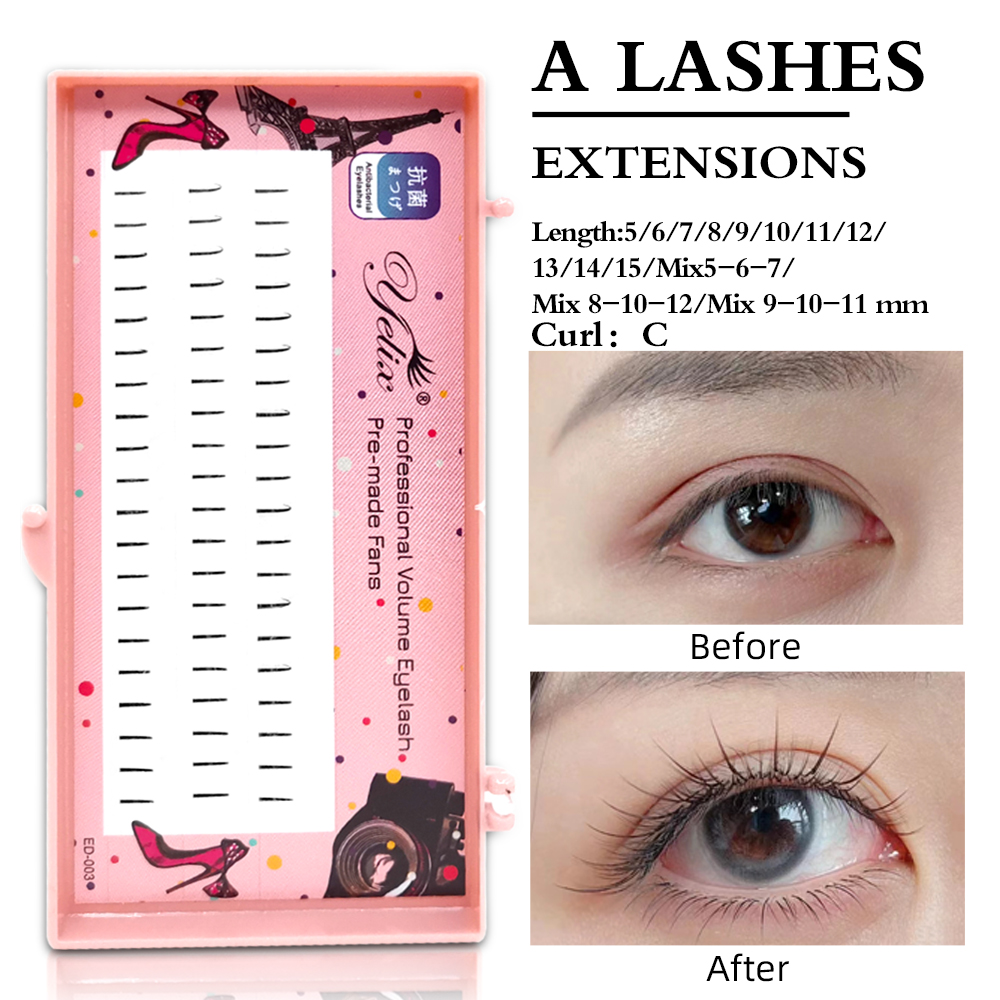 Eyelash Extension Look - Yelix ナチュラルソフト個別まつげ コミックラッシュ Cカール 簡単装着 メイクアップエクステンション