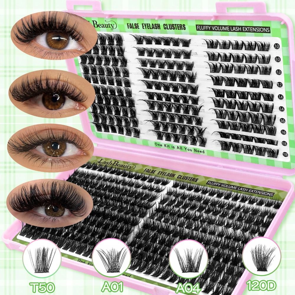 Eyelash Extension Look - ナチュラルルックつけまつげ ボンド＆シール クラスターデザイン 3Dフェイクミンクラッシュ ウィスピー風 アイメイクツール