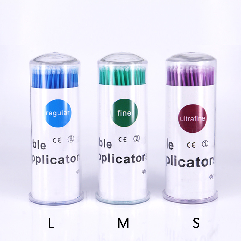 Eyelash Extension Cleaning - 100本入り/ボトル マイクロブラシ まつげリフトキット用 クリーニングロッド まつげリフトキット用 マイクロロッド