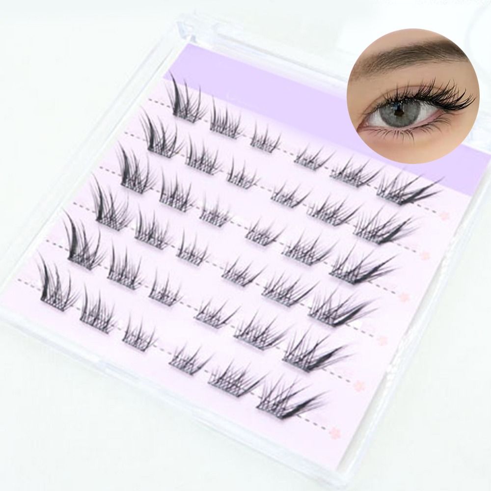 Eyelash Extension Cat Eye - 新しい3Dキャットアイ自己接着式まつげ、ウィスピーなマンガ風つけまつげ、フォックスナチュラル個別まつげ、DIYまつげエクステ