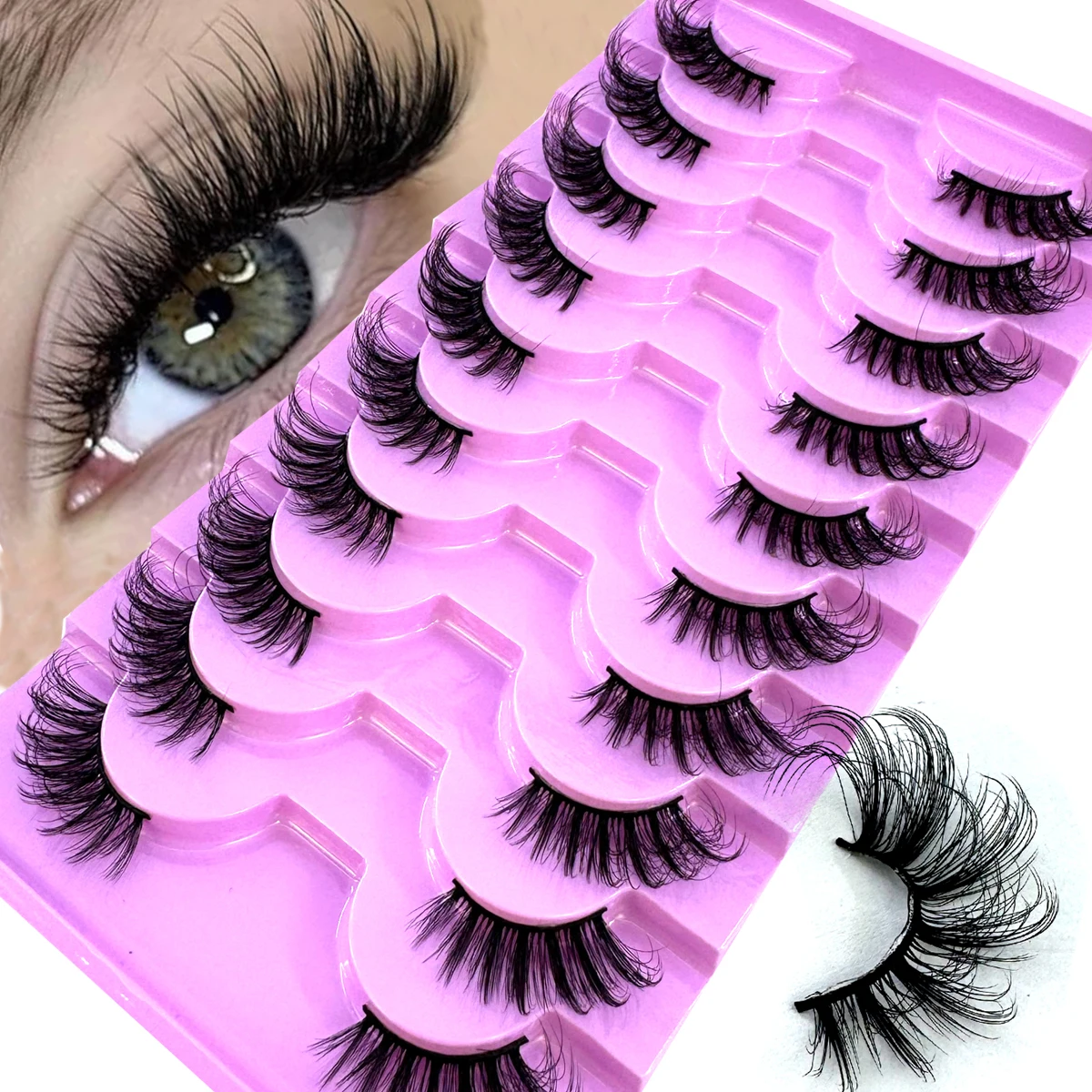 Eyelash Extension Cat Eye - AMSDCN 新しいハーフアイ 10ペア ナチュラル人工ミンクまつげ 厚く短いソフトなキャットアイまつげエクステツール 再利用可能