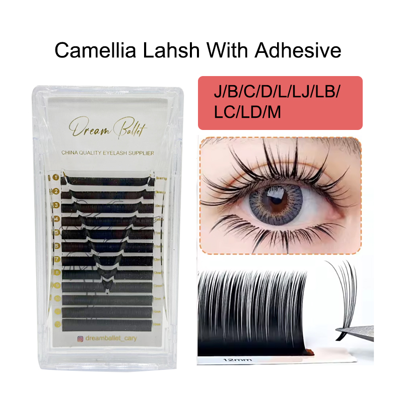 Eyelash Extension C Curl - ドリームバレエ カメリア ラッシュ ウィズ アドヘシブ LC