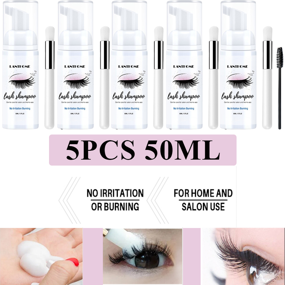 Eyelash Extension Wash Kit - 1/3/5 個 Lanthome まつげエクステンションシャンプーフォームまぶたディープクリーンクレンザーメイクアップツールマスカラリムーバー接着剤サロン家庭用