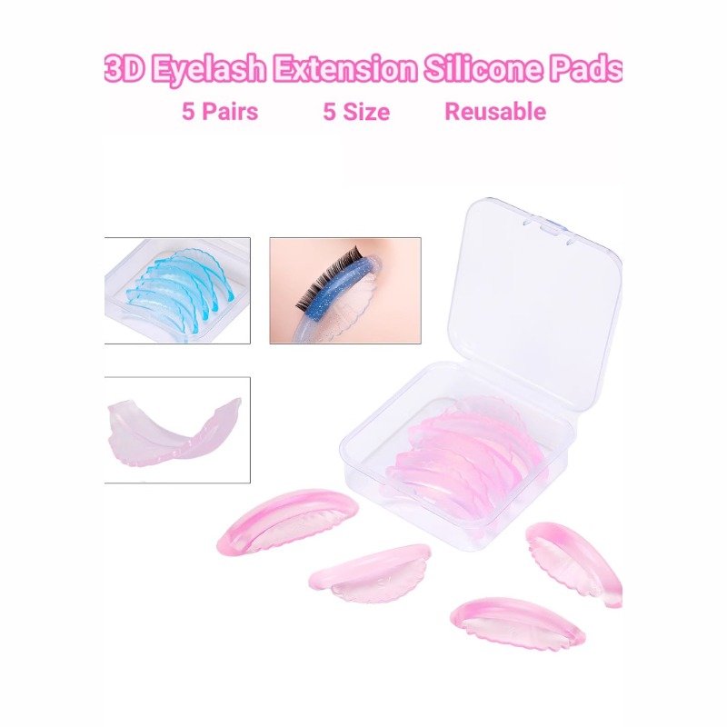 Eyelash Extension C Curl - 5ペアのまつげパーマパッドCカールシリコンラッシュリフティングロッドシェル型3Dまつげエクステンションカーラーラッシュパーマシールドメイクアップツール
