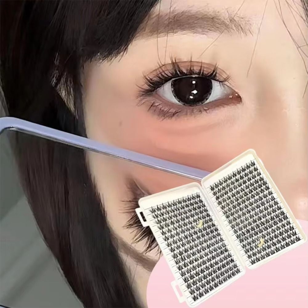 Eyelash Extension Look - ナチュラルルックつけまつげ ボンド＆シール クラスターデザイン 3Dフェイクミンクラッシュ ウィスピースタイル DIYまつげエクステンションキット