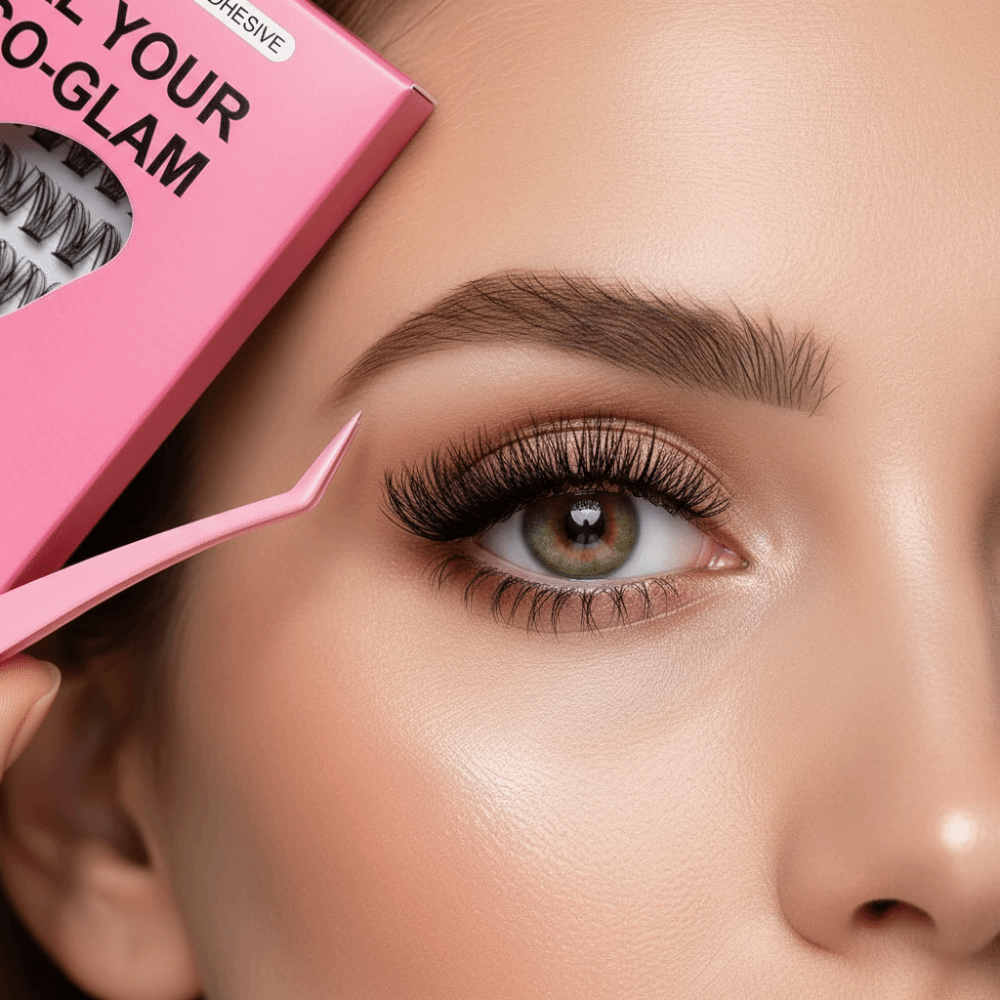 Eyelash Extension Natural - 自然な見た目DIYまつげエクステキット ふわふわ 接着剤不要 つけまつげ 簡単装着 セルフ接着式まつげ束