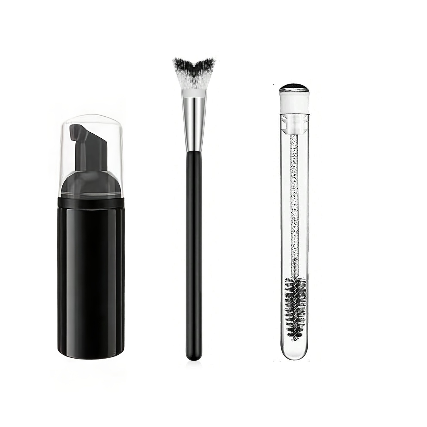 Eyelash Extension Wash Kit - プロ用まつげエクステ洗浄キット（シャンプー、石鹸、まつげブラシ、フォームボトル、マスカラワンド、ジェルパッド入り）サロン用品