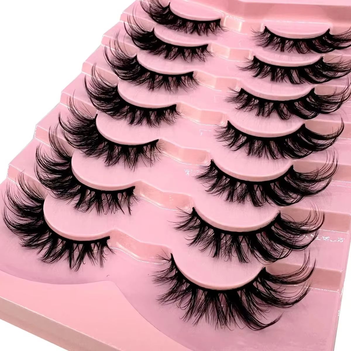 Eyelash Extension Cat Eye - 新しいキャットアイ 5D ミンクまつげカール翼付きナチュラルリアルな乱雑なエンドアイ細長い厚いつけまつげソフト偽まつげ