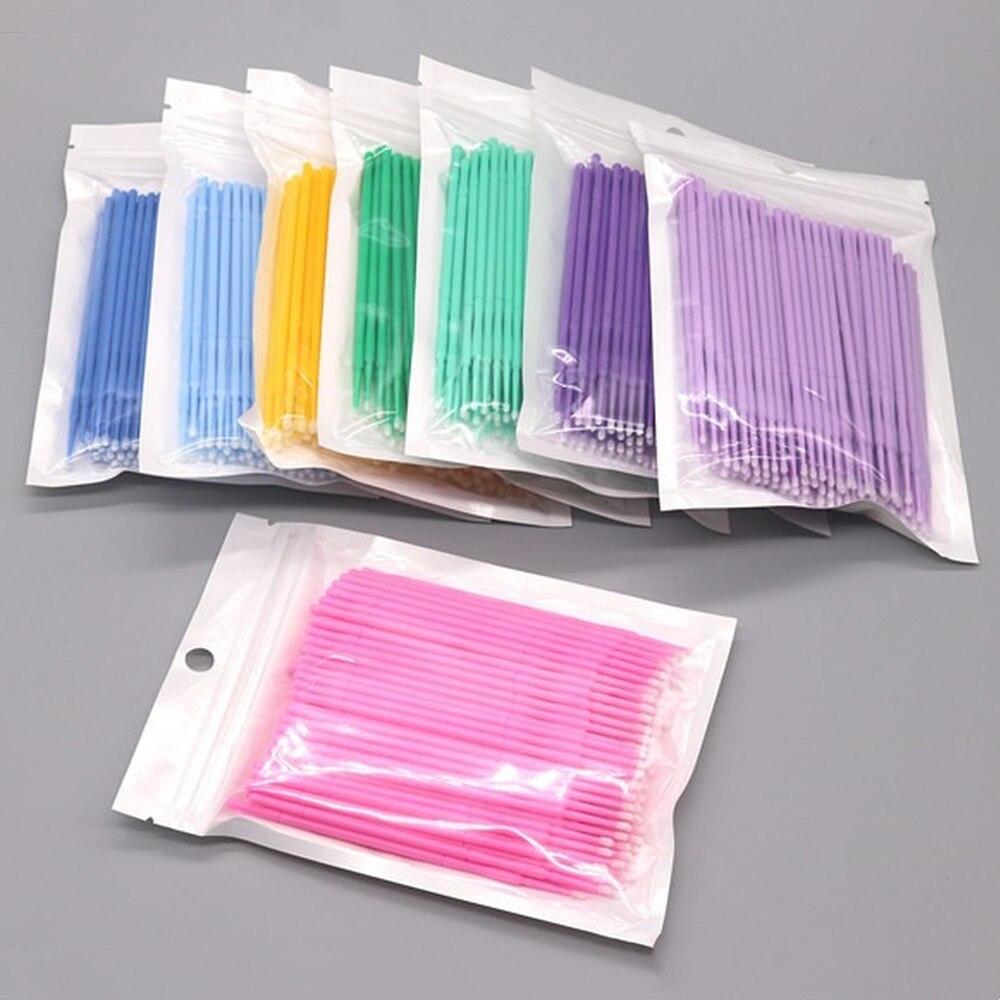 100 ピース/ロットマイクロブラシメイクアップまつげエクス - Eyelash Extension Cleaning のレビューと価格