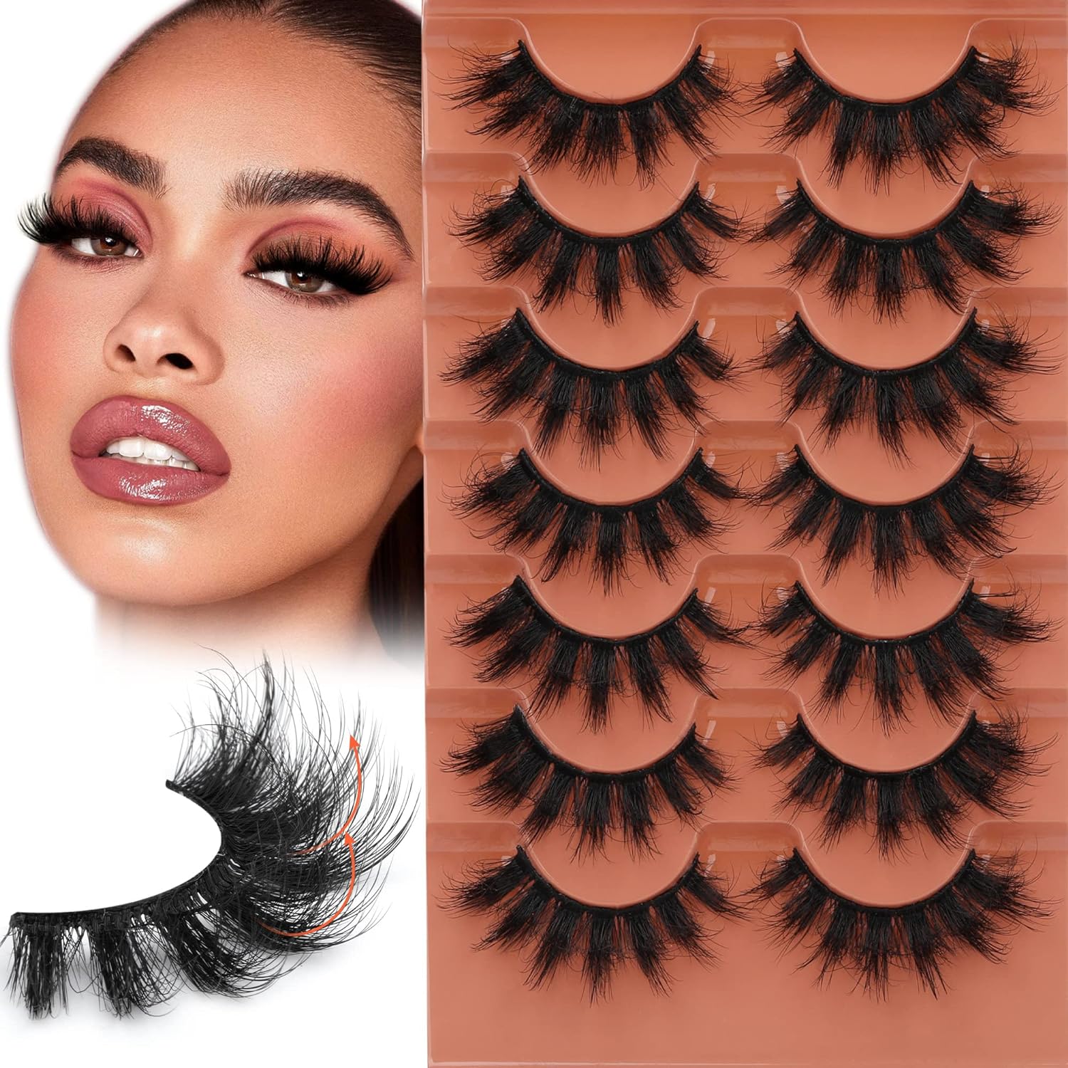 7 ペアふわふわまつげ 8D つけまつげ 20 ミリメートル - Eyelash Extension Cat Eye のレビューと価格