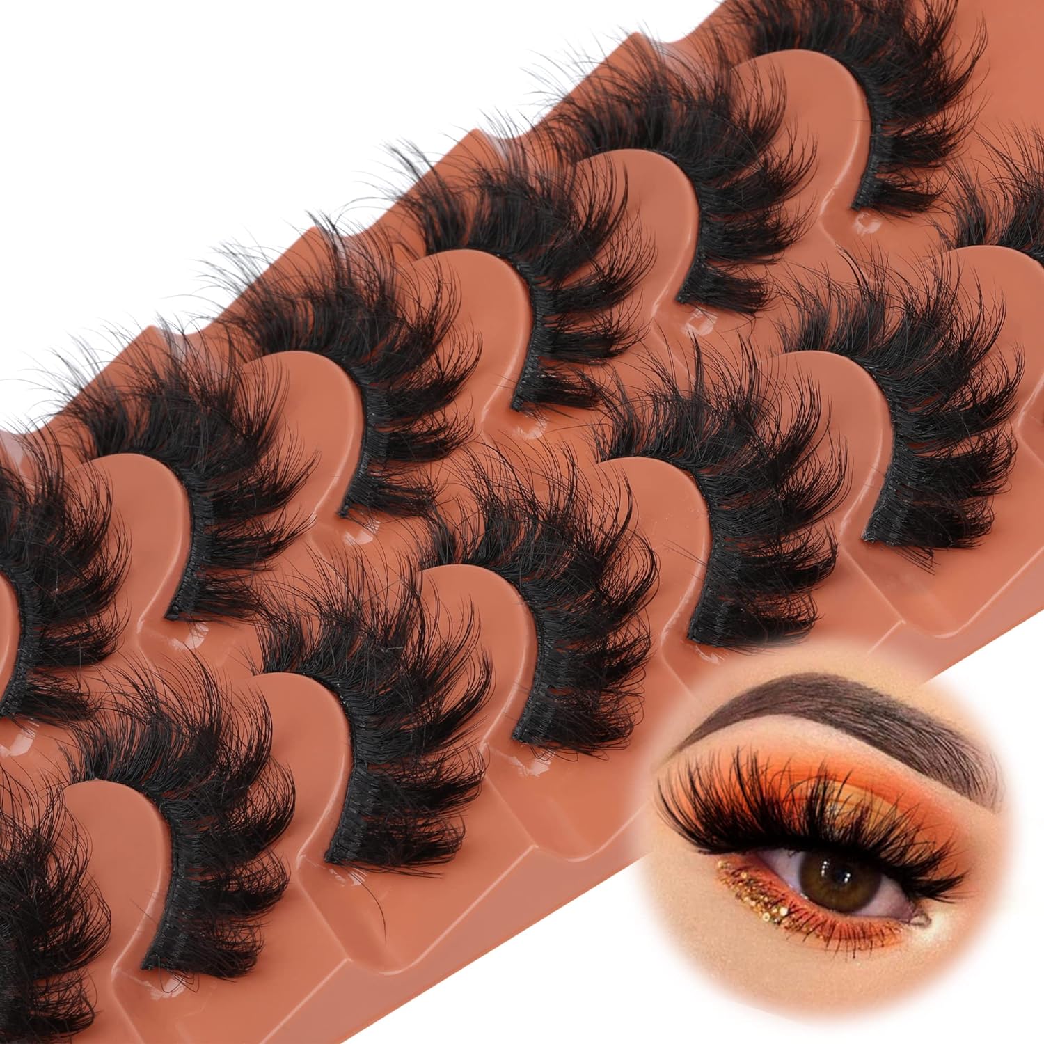 7 ペアふわふわまつげ 8D つけまつげ 20 ミリメートル - Eyelash Extension Cat Eye のレビューと価格