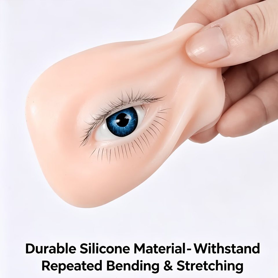3層シリコン製まつげエクステ練習用アイモデル、伸縮性のある3 - Eyelash Extension Model のレビューと価格