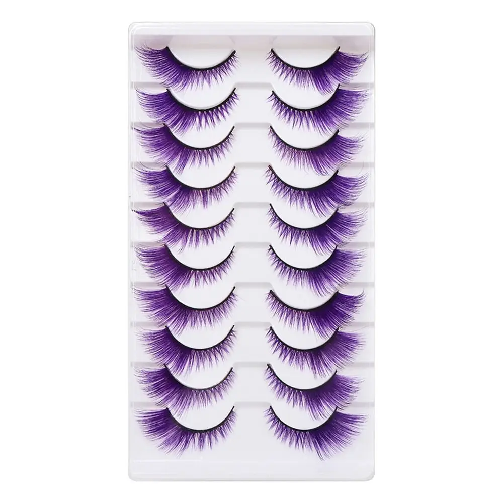 10 ペアドラマチックルックカラーまつげカラフルな赤緑ピンク - Eyelash Extension Cat Eye のレビューと価格