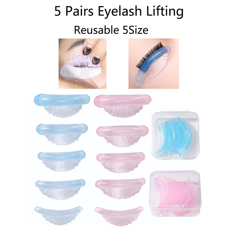 5ペアのまつげパーマパッドCカールシリコンラッシュリフティン - Eyelash Extension C Curl のレビューと価格