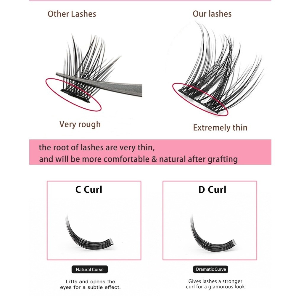 自然な見た目DIYまつげエクステキット ふわふわ 接着剤不要 - Eyelash Extension Natural のレビューと価格