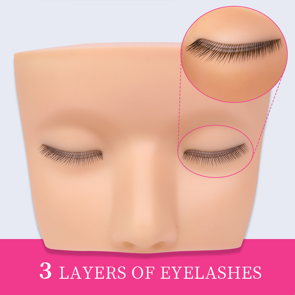 3層まつげマネキンヘッド練習用まつげメイクアップツールまつげ - Eyelash Extension Model のレビューと価格