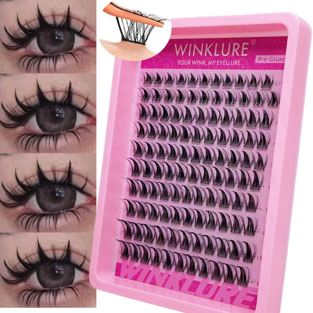 WINKLURE 自己粘着式つけまつげ グルー不要 アニメ漫 - Eyelash Extension Cat Eye のレビューと価格